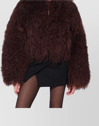 Halfboy short faux fur open front coat