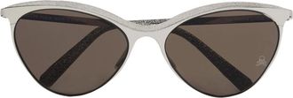 Philipp Plein Paris Cat-eye Zonnebril - Dames - Zonnebrillen - Grijs - ONE Size - Leer - Accessoires