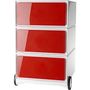 Paperflow Paperflow - Buck Rodante Easybox 3 Cajones Blanco / Rojo