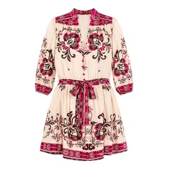 Twinset Short Dresses, female, Multicolor, Size: XL Ornamental Print Short Dress