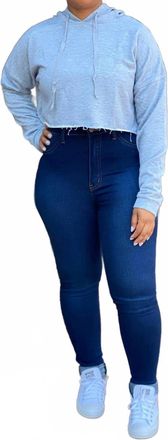 Vibrant M.i.U Gabbi Dark Wash Skinny Jeans - Plus In Black