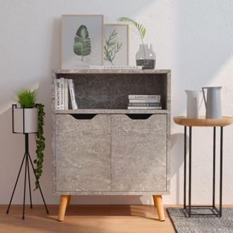 vidaXL Credenza Grigio Cemento 60x30x72 cm in Legno Multistrato - Vidaxl