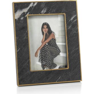 Zodax Rennes Marble 5 x 7 Photo Frame in Black Granite /Antique Brass at Nordstrom Rack