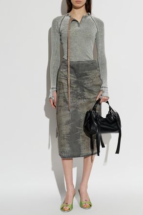 Diesel Denim Skirt DE-MORIKA-FSI, Womens, Grey