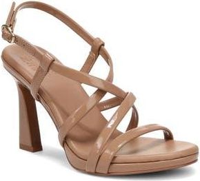 Naturalizer Luisa Metallic Strappy Sandal - Wide Width Available in Taupe Patent Leather at Nordstrom Rack, Size 9.5