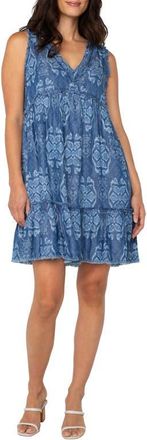 Liverpool L.A. Ruffle Tiered Dress in Tribal Allover at Nordstrom, Size X-Small