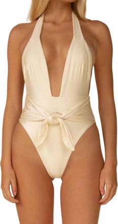 Montce Swim Silkie Tropez Tie-Up One Piece Swimsuit In Cream