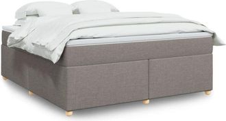 vidaXL Vidaxl - Cama Box Spring Con Colch&oacute;n Tela Gris Taupe 180x200 Cm