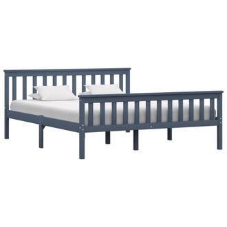 Berkfield Home Bed Frame Grey Solid Pinewood 160x200 cm