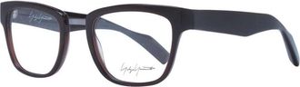 Yohji Yamamoto Accessoires, unisex, Bruin, ONE Size, Bruine Vierkante Optische Monturen Stijlvolle Look