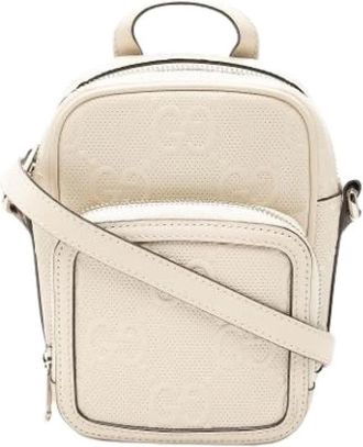 Gucci Pre-owned Satchel - Dames - Vintage Schoudertas - Wit - ONE Size - Leer - Vintage