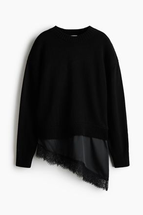 H&M Mehrlagiger Pullover - Schwarz