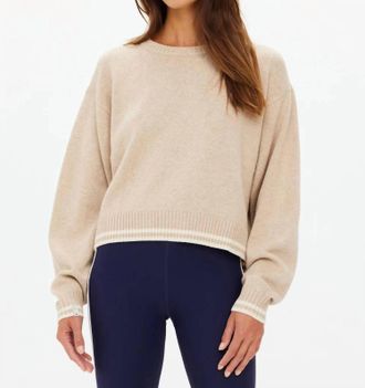 The Upside Xanthe Crewneck Wool Sweater In Sand