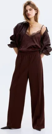 H&M Creased Pants in Brown at Nordstrom, Size Xx-Small