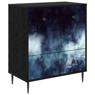 vidaXL Cajonera Raalte Impresi&oacute;n De M&aacute;rmol Azul 66 X 36,5 X 76 Cm Vidaxl