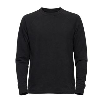James Perse Long Sleeve Tops, male, Black, Size: L L/S Crew Pique Top