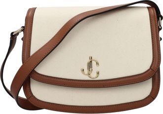 Jimmy Choo London Beige Fabric Crossbody Womens Bag
