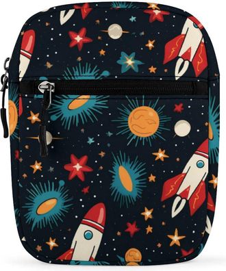 Generic Cartoon Rockets Crossbody Bag Adjustable Satchel Cute Shoulder Bag Lightweight Sling Bags