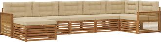 vidaXL Conjunto De Sof&aacute;s De Exterior 7 Uds. Natural Y Beige Vidaxl