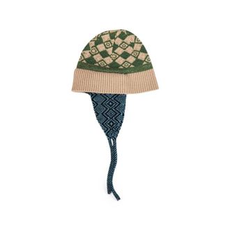Dries Van Noten 4707 Wool Jacquard Knit Winter Hat