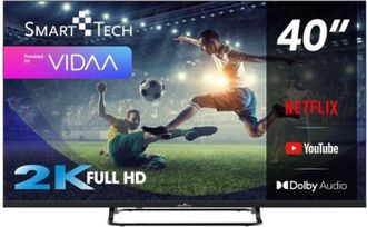 No Brand Smart Tech 40FV02V Smart TV 40 Pollici Full HD Display LED Sistema Vidaa DVBT2/C/S2 Classe E Wi-Fi colore Nero