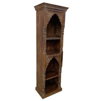 Wanderlust Deco Estanter&iacute;a librer&iacute;a de madera acabado artesanal marr&oacute;n 57x41x183 cm