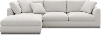 Castlery Hamilton Chaise Sectional Sofa Left Facing Customized, Performance Fleece, Medium Grey, Spill Resistant, Removable Covers for Castlery