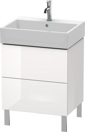 Duravit Unidad De Lavabo Duravit L-cube, Vertical 58,4 X 45,9 Cm, 2 Extra&iacute;bles, Para Vero Air 235060, Color: Roble Cepillado Chapa De Madera Aut&eacute;ntica - Lc677