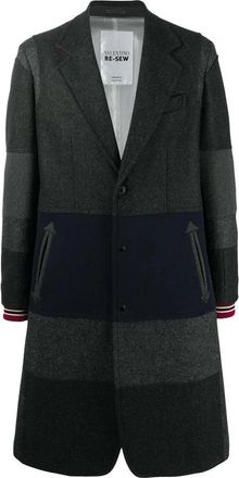 Valentino Re-Sew Patchwork Wool Blend Coat - Heren - Mantel - Veelkleurig - S - Wol - Jassen