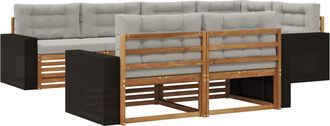 vidaXL Conjunto De Sof&aacute;s De Exterior 7 Uds. Natural Y Gris Claro Vidaxl