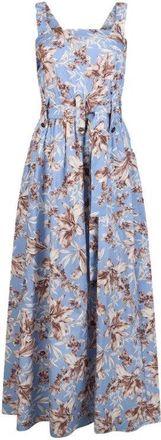 Liu Jo Long Floral-Pattern Poplin Maxi Dress With Belt And Pockets