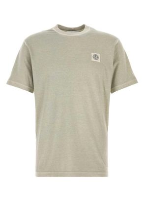 Stone Island Grey Crewneck Logo T-Shirt