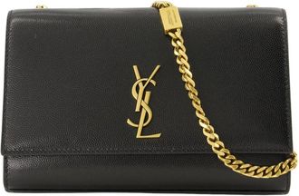 Saint Laurent New Kate Small - Dames - Schoudertassen - Zwart - ONE Size - Leer - Tassen