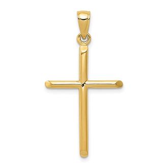 Diamond2Deal 14k Gold Polished Cross Pendant