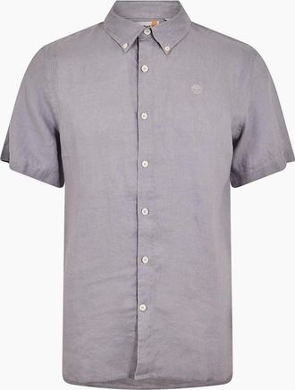 Timberland Mens Mill Brook Collared Button Down Short Sleeve Shirt - Grey - Size: 38/Regular