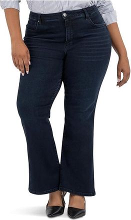 Kut from the Kloth Plus Size Ana High-rise Fab Ab Flare-Baby Double Needle All Over Womens Jeans Ambitious : 14W 30, Cotton/Denim/Lycra