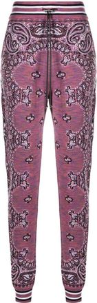 Amiri bandana-pattern knitted track pants - women - Cotton - S - Purple