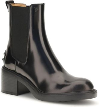 Tod's Womens Leather Boots Nero Calf Bos Taurus