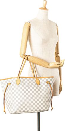 Louis Vuitton Pre-owned Womens Neverfull Mm Damier Azur Tote - Light Grey Textile - One Size