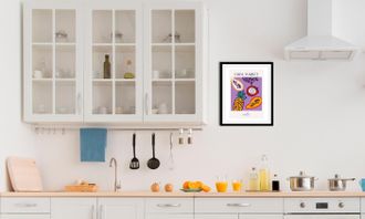 Queence Bild »Exotic« Essen Kunst Lebensmittel Obst Obst Bilder Schriftzug 1 Stk. tlg. gerahmt