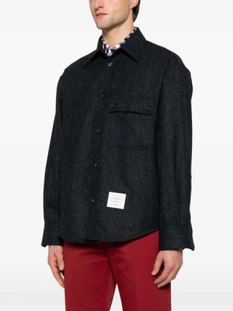 Thom Browne Camicia da PC oversize Thom Browne con doppio ago in solido tweed Donegal