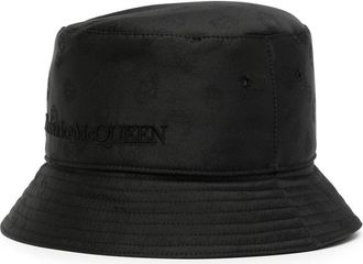 Alexander McQueen Skull-Jacquard bucket hat - women - Polyester/Silk/Cotton - L - Black