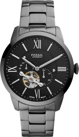 Fossil Townsman Automatic Bracelet Watch, 44mm in Gunmetal/Black at Nordstrom