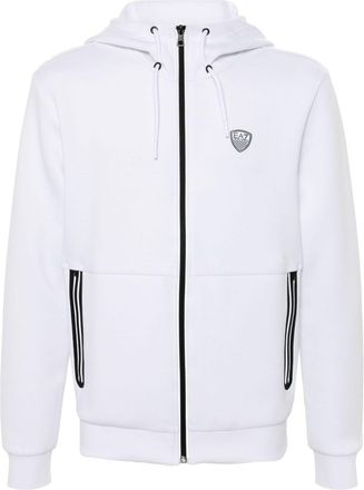 Emporio Armani rubberised logo hoodie - men - Elastane/Polyester/Viscose/Polyester/Viscose - S - White