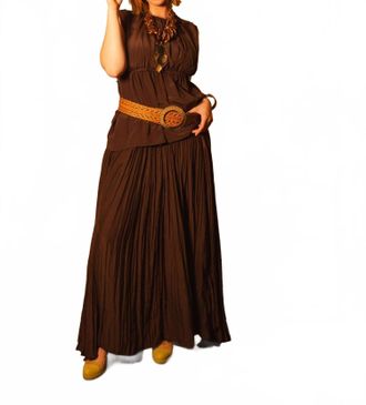 Lanvin Gathered Maxi Skirt In Cocoa