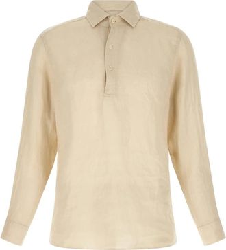MC2 Saint Barth Raphael Polo Shirt - Heren - Polos - Beige - XL - Linnen - Tops