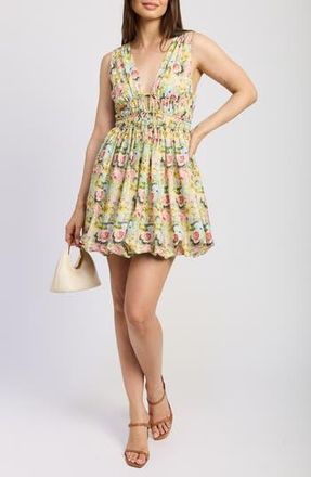 En Saison Cairo Bubble Hem Minidress in Pink Yellow Multi at Nordstrom Rack, Size X-Small