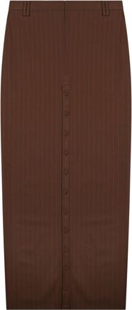 Jean Paul Gaultier Brown Stripes Midi Skirt