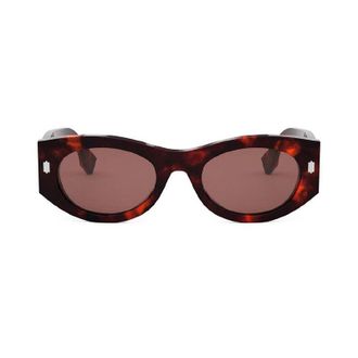 Fendi Tortoiseshell Round-Frame Sunglasses - Brown