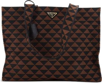 Prada Symbole Shopper Jacquard Horizontal tote bag - Zwart